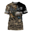 Beautiful Elk Huntaholic Camouflage in Forest - 3D All Over Printed Style for Men and Women