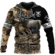 Beautiful Elk Huntaholic Camouflage in Forest - 3D All Over Printed Style for Men and Women
