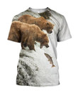 Bear hunts fish 3D all over printer shirts for man and women JJ241203 PL - Amaze Style™-Apparel