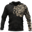 Maori Lion Tattoo New Zealand All Over Hoodie Golden PL164 - Amaze Style™-Apparel