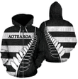 Aotearoa-New Zealand Hoodie Silver Fern - Black PL - Amaze Style™-Apparel