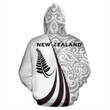 New Zealand Maori Silver Fern Hoodie Black PL144 - Amaze Style™-Apparel