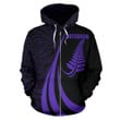 New Zealand Maori Silver Fern Zip-Up Hoodie Purple PL146 - Amaze Style™-Apparel