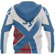 Scottish Flag Tartan Hoodie NNK 1522 - Amaze Style™-Apparel