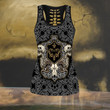 Gothic sign with skull and skeleton legging + hollow tank combo outfit HHT14082004