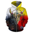Native America Bison Skull Pullover Hoodie PL114 - Amaze Style™-Apparel
