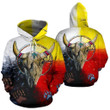 Native America Bison Skull Pullover Hoodie PL114 - Amaze Style™-Apparel