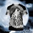 Wolf Spirit Tattoo Style 3D All Over Printed T-Shirt by SUN QB05302002