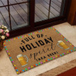 Full Of Holiday Spirit � Beer Coir Pattern Easy Clean Welcome DoorMat | Felt And Rubber | DO1052