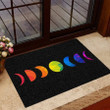Rainbow Moon Phase � LGBT Support Easy Clean Welcome DoorMat | Felt And Rubber | DO1195