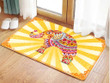 Elephant Multi Color Sun Background Easy Clean Welcome DoorMat | Felt And Rubber | DO1352