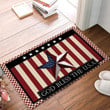 American Flag Pattern God Bless The USA 4th July Independence Day Themed Easy Clean Welcome DoorMat | Felt And Rubber | DO2728