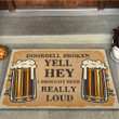 Doorbell Broken Beer Easy Clean Welcome DoorMat | Felt And Rubber | DO2731