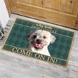 Maltese Dog Come On In Easy Clean Welcome DoorMat | Felt And Rubber | DO2643
