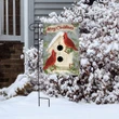 Christmas Cardinal Birdhouse Garden Decor Flag | Denier Polyester | Weather Resistant | GF1305