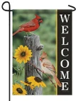 Fence Post Cardinal Couple Garden Decor Flag | Denier Polyester | Weather Resistant | GF1360