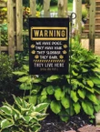 Warning Dog Footprints Garden Decor Flag | Denier Polyester | Weather Resistant | GF1198