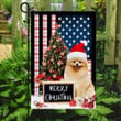 Merry Christmas Pomeranian Garden Decor Flag | Denier Polyester | Weather Resistant | GF1694