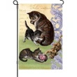 Feline Family Garden Decor Flag | Denier Polyester | Weather Resistant | GF2311