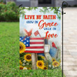 Live By Faith Walk In Love Red Cardinal Mailbox Garden Decor Flag | Denier Polyester | Weather Resistant | GF2219
