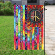 Hippie Sunflower. Peace Sign Garden Decor Flag | Denier Polyester | Weather Resistant | GF1710