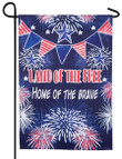 Land Of The Free Fireworks Suede Reflections Garden Decor Flag | Denier Polyester | Weather Resistant | GF1817