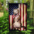 Cat American Garden Decor Flag | Denier Polyester | Weather Resistant | GF2139