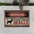 Property Protected By Beagle Easy Clean Welcome DoorMat | Felt And Rubber | DO1749