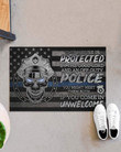 Police This House Is Protected Easy Clean Welcome DoorMat | Felt And Rubber | DO1934