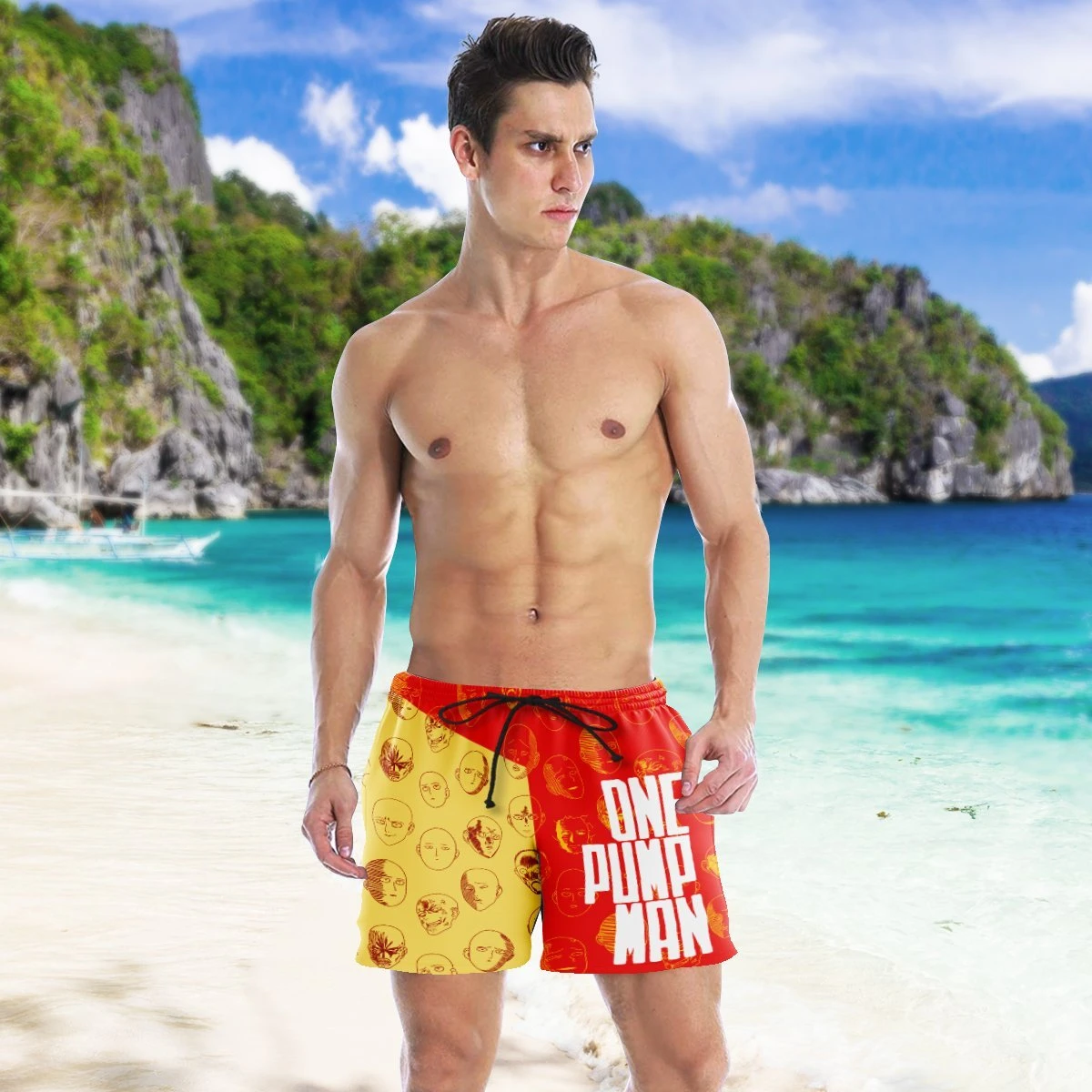 One Pump Man Beach Shorts