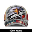 US Marine Corps Hat Custom name Eagle scratched Vintage Veteran Cap 