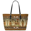 Tomb of nefertari Ancient Egypt Printed Leather Tote Bag  TNA