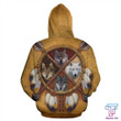 4 WOLVES DREAM CATCHER NATIVE OVER PRINT HOODIE HC1901 - Amaze Style™-Apparel