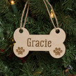  Custom name Dog Bone & Paw Prints Christmas Hanging Wooden Ornaments