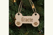  Custom name Dog Bone & Paw Prints Christmas Hanging Wooden Ornaments