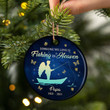  Personalized Memorial fishing Gift Fishing In Heaven Blue Christmas Ornaments