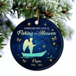  Personalized Memorial fishing Gift Fishing In Heaven Blue Christmas Ornaments