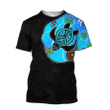  Aboriginal Art Blue Style Turtle Dreaming Paintings Combo T-Shirt Short