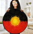  Aboriginal Flag Indigenous Sun Painting Art Circle Rug