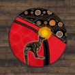 Aboriginal Kangaroo Running Australia Day Printed Circle Rug 