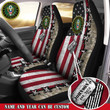  Custom name US Veteran print car seat covers Proud Military