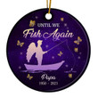  Personalized Memorial fishing Gift Purple Christmas Ornaments