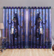  Anubis Face Blue Ancient Egyptian Mythology Culture Window Curtains