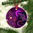  Aboriginal Art Purple Lizard and Sun Christmas Ornaments KL