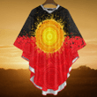  Aboriginal Flag Indigenous Sun Painting Art Poncho