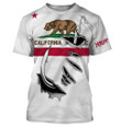  Custom name Hook fishing CA California Flag shirts Fishing State