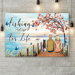  Customized Name Fishing Partner For Life Landscape Canvas Poster Wall Art