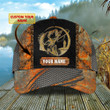  Custom Name Bass Fishing hat Restro print Cap