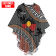  Custom name Aboriginal dots Zip pattern Poncho