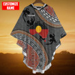  Custom name Aboriginal dots Zip pattern Poncho